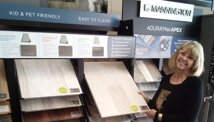 Luxury Vinyl Flooring Display with Sandie